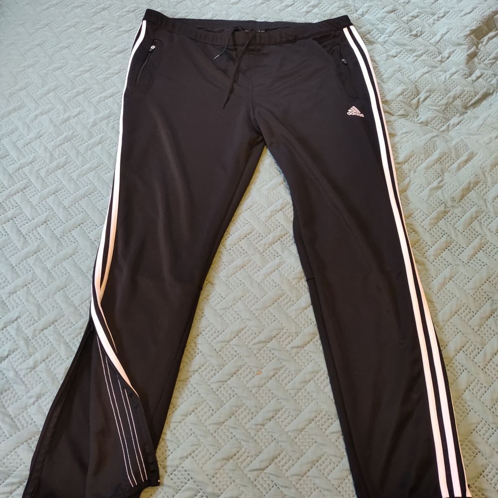 Adidas Climacool Black Track Pants with White Stripes